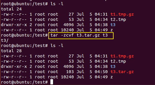 linux tar 打包命令_linux打包命令 tar解压_linux打包文件夹命令 tar